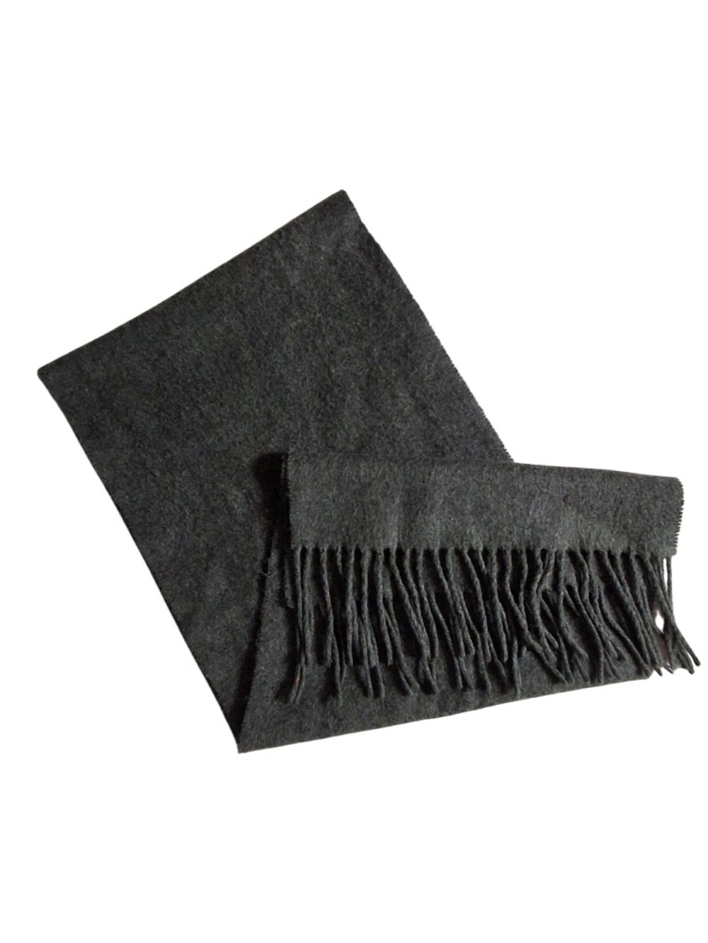 VTG Christian Dior Cashmere 100% Acrylic Tasle Fringe Scarf Grey Designer Luxury